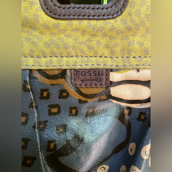 Vintage Fossil Floral Key-per Coated Canvas Shoulder Bag - Picture 6 of 7